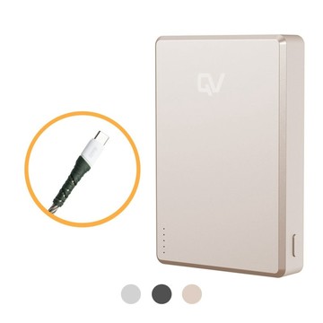 類固態行動電源-10000mAh+2M TypeC充電全配組 香檳金+2M TypeC編織充電線