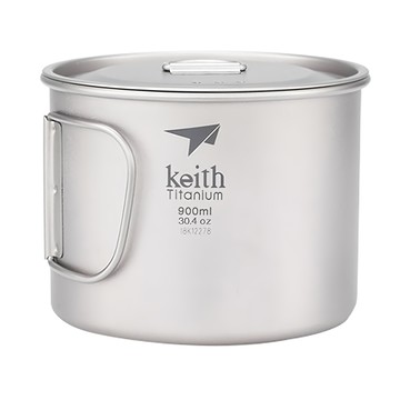 Keith Titanium 鎧斯 純鈦輕量環保折疊水杯 9.3x11.5cm 900ml  銀色  1個