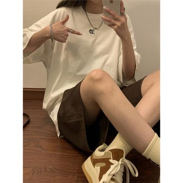 美式復古情侶短袖夏季重磅t恤ins潮牌寬松半袖體恤設計感小眾上衣