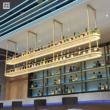 免運 酒架 紅酒架 吊掛架 酒杯倒掛架 酒杯架 高腳杯架 酒架吊柜吧臺吊架餐廳發光燈箱置物架懸掛酒柜酒水展示架鐵藝定制 工廠現貨直銷 全館八折 售後保障 可開發票 y563