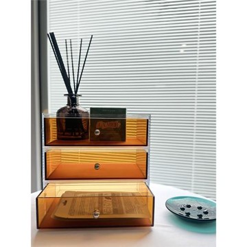 和睦之家桌面抽屜收納整理亞克力化妝品面膜護膚品口紅防塵梳妝臺