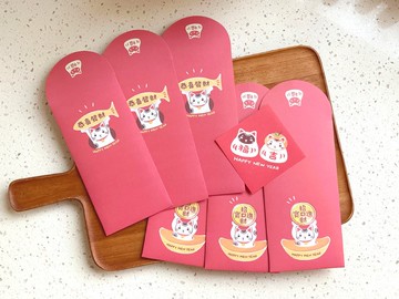 招財福氣小貓 紅包袋(6入一包)