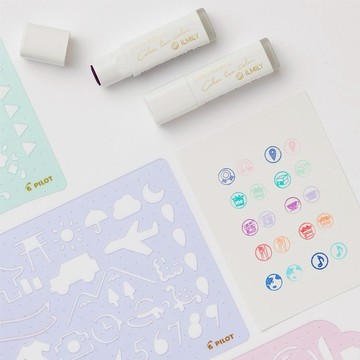 【CHL】PILOT ILMILY COLOR TWO COLOR 新款變色擦擦印章 模板尺 書寫塗鴉 繪畫創意