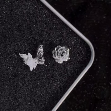 灰燼白蝶玫瑰鈦鋼耳骨釘2026新款爆款高級感輕奢百搭耳釘耳環女