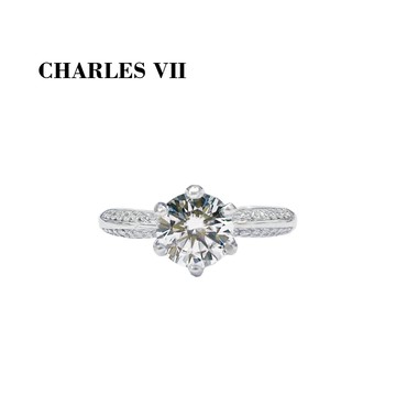 CHARLES VII 查爾七世 皇家訂製款一克拉女鑽戒/純銀戒台-半壁江山