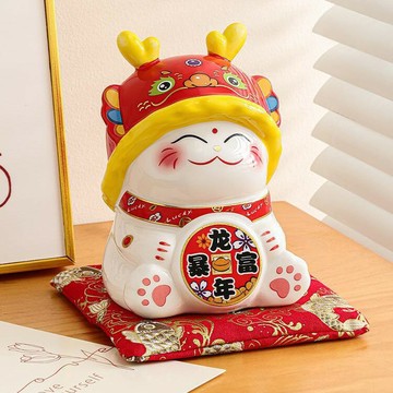 2024龍年擺件吉祥物過年禮品存錢罐生肖龍公仔裝飾龍生日禮物 雙11全館免運