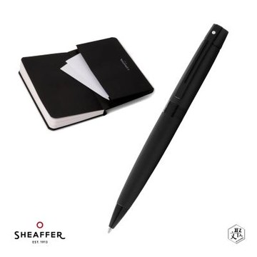 【SHEAFFER】300系列霧黑原子筆+A6筆記本禮盒 免費刻字(原廠正貨)