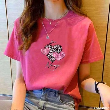 大尺碼上衣 100%純棉T恤 夏季上衣 短袖上衣 大碼女裝 短袖T恤女 純棉印花T桖 吸汗透氣 寬鬆遮肚 多色可選女裝