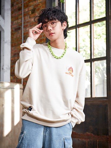 彩虹笑臉背圖大學T