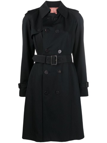 Jean Paul Gaultier Pre-Owned - 2000s belted above-the-knee trench coat - women - Cupro/Wool - S - Black