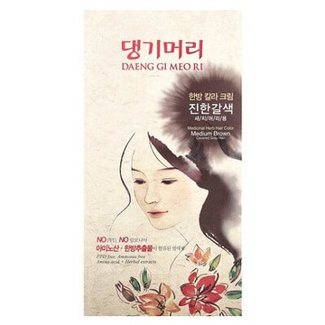 DAENG GI MEO RI, 草本染髮劑，中等棕色，1 套