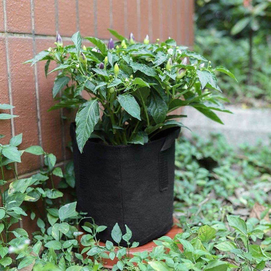 栽培袋 3カロン 不織布ポット 植え袋 ガーデン 園芸 植物育成 野菜栽培 五個セット 浸透性が良い 発育促進