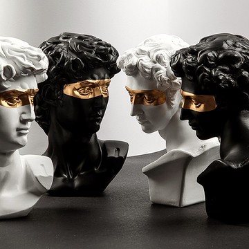 柏倫斯15cm大衛樹脂石膏像大號美術教具素描繪畫小衛頭像迷你靜物擺件雕像速寫模型模具小號家居裝飾