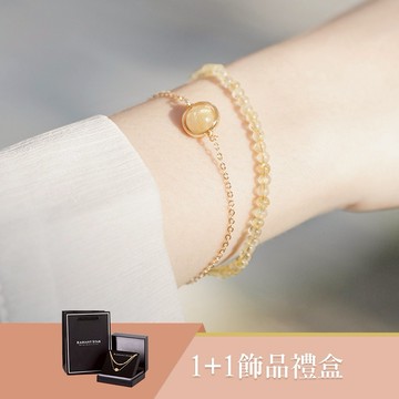 金碧輝煌1+1金髮晶手鍊二入禮盒組