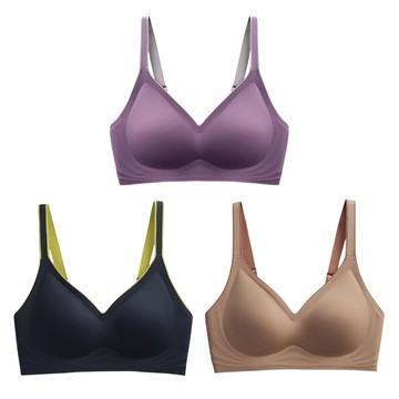 【CS22】果凍乳膠撞色無鋼圈內衣S-2XL(3件/入)