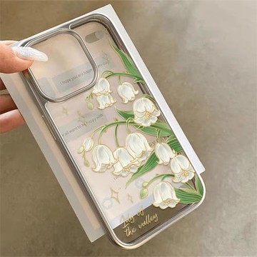 鈴蘭花朵適用三星s24ultra手機殼電鍍s23/s22小清新s21+s20fe韓風a55a15a35a25a54氣質女a73a33小眾a05s防摔