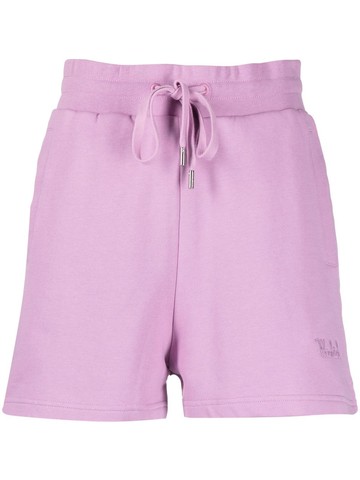 Woolrich - embroidered-logo cotton shorts - women - Organic Cotton - XS - Pink