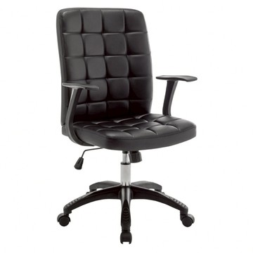 E-home 派屈克PU方格扶手尼龍腳電腦椅 UH060A-blk  黑色  61 x 58 x 99~109cm