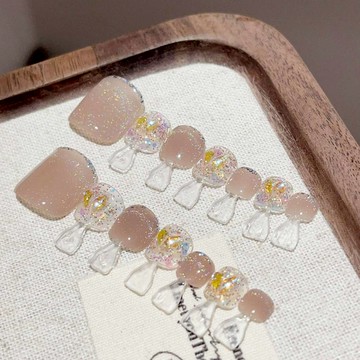 ❤️買一送一盒品牌美甲如連結 紅酒魅影 純手工腳甲❤️隔日到貨❤️ 手工穿戴甲 指甲貼片 FNP018