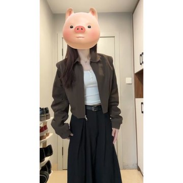 早秋外套女2025新款棕色短款夾克上衣初秋美拉德穿搭慵懶風棒球服