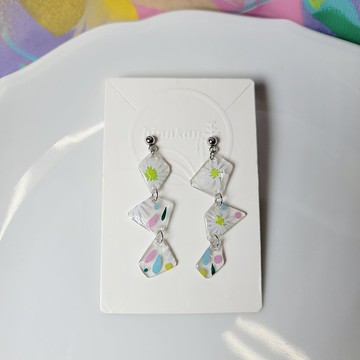 小森林 臺灣馬蘭 手繪熱縮片 耳環