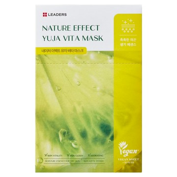 LEADERS 麗得姿 Nature Effect 柚子維他命提亮面膜  10片  1盒