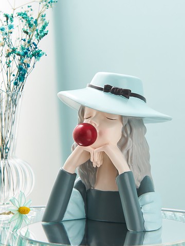 創意女孩擺件輕奢家居客廳玄關酒柜裝飾品辦公室桌面生日禮物