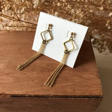 黃銅耳環_古典流蘇(可改夾)