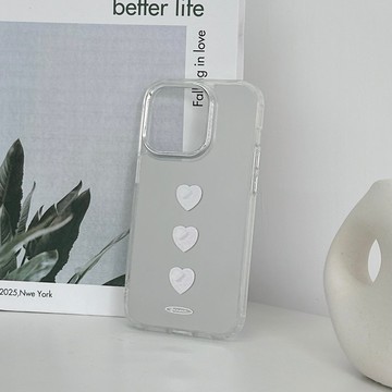 幻彩愛心加厚防摔金屬按鈕鏡面手機保護殼