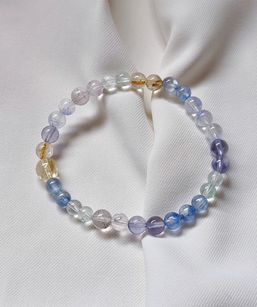 小精品・青花瓷藍晶石 藍線石 翠幽靈 鈦晶 超七 堇青石水晶細鍊