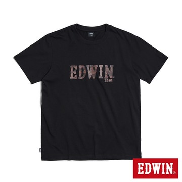 EDWIN 男裝 溫變迷彩印花短袖T恤-黑色