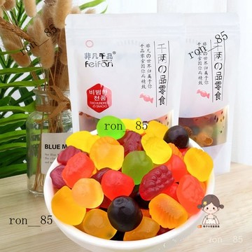 🍊 qq軟糖 什錦橡皮糖 qq軟糖混閤水果味橡皮糖兒童零食解饞小零食糖果 V4JE