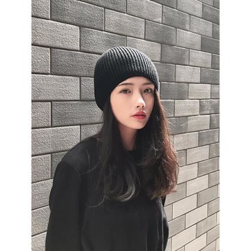王子文同款針織帽女保暖冷帽秋冬季韓版日系簡約毛線帽包頭月子帽