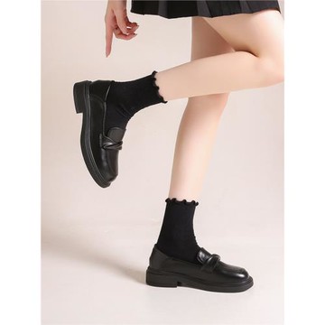 女鞋通勤百搭超軟小羊皮單鞋jk制服鞋平底英倫風小皮鞋樂福鞋配裙