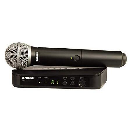 Shure BLX24 PG58 UHF Wireless Microphone System Perfect for Church, Karaoke, Vocals 14-Hour Battery Life, 300 ft Range Includes PG58 Handheld Vo