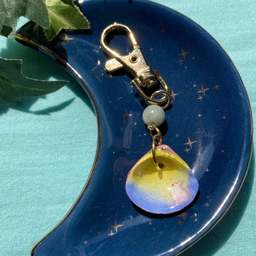 手繪蜆貝鑰匙圈 翡翠