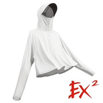 【EX2德國】遮陽防曬外套『冰霜白』165039 戶外 露營 登山 健行 休閒 時尚 透氣 防曬 外套