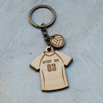 客製化文字排球球衣木質吊飾 中英文語言字數不限