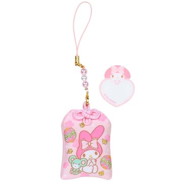 asdfkitty*三麗鷗 干支縁起 御守吊飾附壓克力卡牌 掛飾 鑰匙圈-美樂蒂-日本正版商品