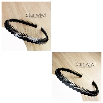 【Star wiwi】時尚波浪齒梳髮箍《髮飾 • 髮箍》《2入組》《黑色 / 霧黑色款》