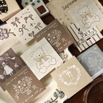 原創鹽系輕復古手帳【復古童話便簽】便簽無粘性