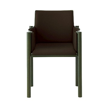 Kawara 扶手椅（綠橡木、咖啡布面）