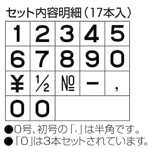 シャチハタ スタンプ 柄付ゴム印 連結式 数字セット GRN-1M 明朝体 1号 印面8.2