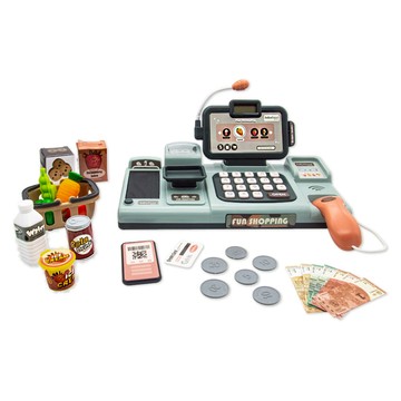 OhBabyLaugh 玩具收銀機  墨綠灰  1套