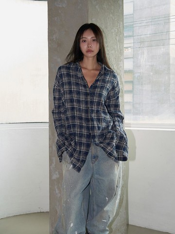 Vintage Boyfriend Fit Check Shirt