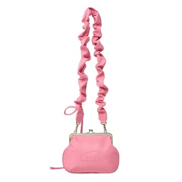 【預購】韓國 emis STRING STRAP CLASP FRAME PURSE BAG 韓製 扣式抽繩肩背包 粉色PINK