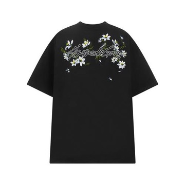 404MOB重工花卉刺繡短袖T恤男女款美式寬松涼感防曬upf50情侶上衣