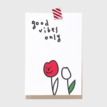 SASIM GOOD VIBES ONLY 插畫明信片