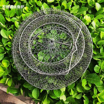 手提釣魚漁具鋼絲魚簍鐵魚護網兜裝魚袋野釣不銹鋼專用便攜護魚網