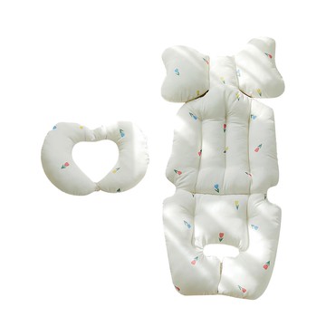 bebenuvo 四季皆宜雙面印花嬰兒車組 坐墊 + 頸枕  鬱金香  1組